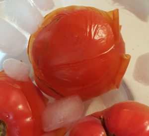 Iced Blanching Tomatoes
